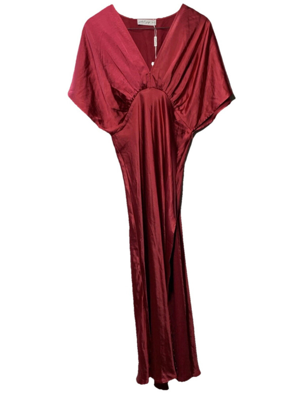 Petal & Pup Women's Ricki V-neck Maxi Wedding Cocktail Dress Short Sleeve Medium